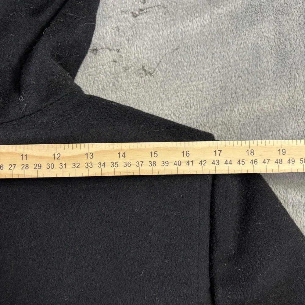 Michael Michael Kors Coat Womens‎ 12 100% Wool Solid Black Hooded Trench Outdoor